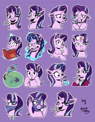 Size: 3202x4096 | Tagged: safe, artist:ami-gami, artist:amy-gamy, imported from derpibooru, starlight glimmer, pony, unicorn, angry, balaclava, bandana, blushing, book, bruh, bust, clothes, communism, communist manifesto, crying, cute, embarrassed, expressions, eyes closed, female, glimmerbetes, glowing horn, grin, hat, hoof on chest, horn, kite, kite flying, laughing, looking at something, looking down, magic, magic aura, mug, nervous, nervous grin, nordic gamer, nurse hat, ok boomer, older, older starlight glimmer, open mouth, portrait, sheepish grin, signature, ski mask, smiling, solo, stalin glimmer, suit, telegram sticker