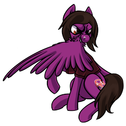 Size: 1500x1500 | Tagged: safe, artist:thrimby, imported from derpibooru, pegasus, pony, angry, clothes, commission, grooming, male, nose piercing, pierce the veil, piercing, ponified, preening, raised hoof, shirt, simple background, sitting, solo, stallion, t-shirt, transparent background, vic fuentes, wings, ych result