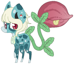 Size: 488x421 | Tagged: safe, artist:axolotlshy, deleted from derpibooru, imported from derpibooru, oc, oc only, bulbasaur, monster pony, original species, piranha plant pony, plant pony, pony, augmented tail, base used, colored hooves, plant, poké ball, pokéball, pokémon, ponified, raised hoof, simple background, tongue out, transparent background