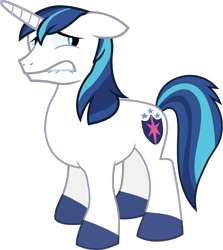 Size: 1095x1227 | Tagged: safe, artist:firestorm-can, artist:frownfactory, edit, editor:slayerbvc, imported from derpibooru, vector edit, shining armor, pony, unicorn, floppy ears, lip bite, looking back, male, nervous, shorn fetlocks, simple background, solo, stallion, transparent background, vector