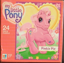 Size: 799x793 | Tagged: safe, imported from derpibooru, pinkie pie (g3), cute, diapinkes, g3, g3 diapinkes, heart, milton bradley, official, puzzle