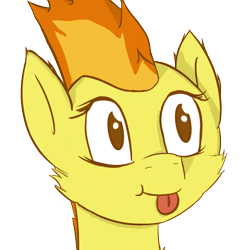 Size: 966x967 | Tagged: safe, artist:simplesample, imported from derpibooru, spitfire, pegasus, pony, :p, female, simple background, solo, tongue out, transparent background