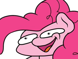 Size: 1128x852 | Tagged: safe, artist:ljdamz1119, imported from derpibooru, pinkie pie, earth pony, pony, :d, faic, female, mare, open mouth, reaction image, shrunken pupils, simple background, smiling, solo, white background