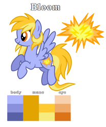 Size: 1024x1228 | Tagged: safe, artist:soarindash10, imported from derpibooru, oc, oc only, oc:bloom, pegasus, pony, color palette, cutie mark, pegasus oc, simple background, solo, wings