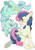 Size: 2480x3508 | Tagged: safe, artist:小huhu狸君呀, imported from derpibooru, bon bon, lyra heartstrings, sweetie drops, earth pony, pony, unicorn, duo, female, lesbian, looking at each other, lyrabon, mare, open mouth, shipping, simple background, upside down, white background