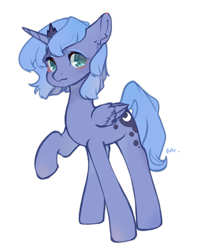 Size: 2228x2640 | Tagged: safe, artist:小huhu狸君呀, imported from derpibooru, princess luna, alicorn, pony, female, filly, looking at you, mare, s1 luna, simple background, solo, white background, woona, young luna, younger