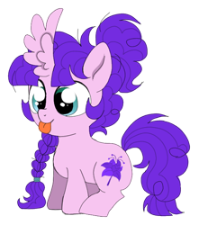 Size: 552x625 | Tagged: safe, artist:unoriginai, imported from derpibooru, oc, oc only, oc:whoopsie daisy, pony, :p, female, filly, goddamnit unoriginai, horn wing, inbred, magical lesbian spawn, offspring, parent:maud pie, parent:pinkie pie, parents:pinkiemaud, product of incest, simple background, sitting, smiling, solo, tongue out, transparent background, wat