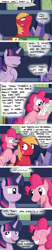 Size: 1080x5190 | Tagged: safe, artist:hoofclid, imported from derpibooru, big macintosh, pinkie pie, twilight sparkle, alicorn, earth pony, pony, comic:magic mac, comic, dialogue, eyes closed, female, male, twilight sparkle (alicorn)