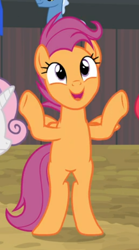 Size: 336x604 | Tagged: safe, imported from derpibooru, screencap, pokey pierce, scootaloo, sweetie belle, pony, growing up is hard to do, bipedal, cropped, cute, cutealoo, female, older, older scootaloo, older sweetie belle, open mouth, solo
