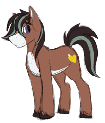 Size: 1280x1498 | Tagged: safe, artist:scarletrosetheartist, imported from derpibooru, oc, earth pony, pony, blaze (coat marking), coat markings, facial markings, male, next generation, offspring, parent:marble pie, parent:trouble shoes, parent:troubleshoes clyde, parents:marbleshoes, simple background, stallion, transparent background, unshorn fetlocks