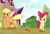 Size: 380x258 | Tagged: safe, imported from derpibooru, screencap, apple bloom, applejack, going to seed, adorabloom, apple sisters, cropped, cute, duo, female, galloping, jackabetes, siblings, sisters, smiling, sweet apple acres