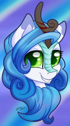 Size: 2223x4010 | Tagged: safe, artist:gleamydreams, imported from derpibooru, oc, oc only, oc:gleamy, kirin, pony, female, green eyes, looking at you, mare, smiling, smiling at you, solo, species swap