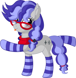 Size: 6575x6760 | Tagged: safe, artist:cyanlightning, imported from derpibooru, oc, oc only, oc:cinnabyte, earth pony, pony, .svg available, absurd resolution, clothes, commission, ear fluff, female, looking at you, mare, pigtails, simple background, socks, solo, stockings, striped socks, thigh highs, transparent background, vector