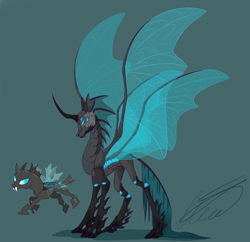 Size: 3200x3100 | Tagged: safe, artist:crystalcontemplator, imported from derpibooru, changeling, alternate design, high res, insect wings, redesign, simple background, solo, wings