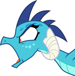 Size: 4000x4049 | Tagged: safe, artist:melisareb, imported from derpibooru, princess ember, dragon, sweet and smoky, .svg available, absurd resolution, angry, bust, dragoness, ember is not amused, female, horns, inkscape, shout, shrunken pupils, side view, simple background, slit eyes, slit pupils, smiling, solo, transparent background, vector, yelling