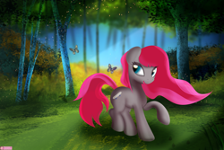 Size: 5400x3600 | Tagged: safe, artist:startledflowerpony, imported from derpibooru, crimson skate, butterfly, earth pony, pony, absurd resolution, female, mare, solo