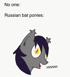 Size: 1044x1146 | Tagged: safe, artist:lostbrony, edit, imported from derpibooru, oc, oc:specter, bat pony, bat pony oc, bat wings, cyrillic, eeee, meme, nobody meme, russian, wings