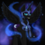 Size: 864x864 | Tagged: safe, artist:bolties, artist:chippiepuff, edit, editor:childofthenight, imported from derpibooru, nightmare moon, alicorn, pony, cute, fangs, female, looking at you, mare, raised hoof, signature, smiling, spread wings, wings