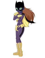 Size: 1700x2187 | Tagged: safe, artist:j053ph-d4n13l, imported from derpibooru, oc, oc only, oc:barbat gordon, equestria girls, belt, boots, breasts, cape, clothes, commission, equestria girls-ified, female, gloves, jacket, leather jacket, lipstick, mask, pants, pouch, shoes, simple background, solo, transparent background