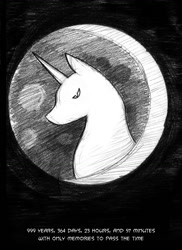 Size: 750x1031 | Tagged: safe, artist:crowneprince, imported from derpibooru, princess luna, alicorn, pony, comic:nightmares remember, comic, female, grayscale, mare, mare in the moon, monochrome, moon, sad, solo