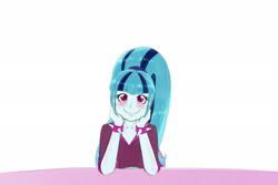 Size: 3000x2000 | Tagged: safe, artist:albertbm, imported from derpibooru, sonata dusk, equestria girls, blushing, cute, doodle, female, looking at you, smiling, solo, sonatabetes, spiked wristband, weapons-grade cute, wristband