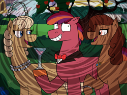 Size: 2048x1536 | Tagged: safe, artist:allybacat, artist:kindheart525, imported from derpibooru, oc, oc:discovery, earth pony, kindverse, beatrice horseman, bojack horseman, bracelet, honey sugarman, jewelry, necklace, offspring, parent:big macintosh, parent:cheerilee, parents:cheerimac, younger