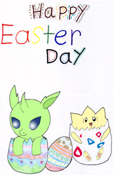 Size: 1909x2963 | Tagged: safe, imported from derpibooru, changedling, changeling, togepi, easter, easter egg, holiday, pokémon