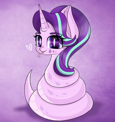 Size: 3768x3996 | Tagged: safe, artist:janelearts, imported from derpibooru, starlight glimmer, inkanyamba, original species, snake pony, female, looking at you, meme, solo, species swap, tongue out