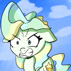 Size: 1407x1401 | Tagged: safe, artist:artiks, imported from derpibooru, vapor trail, pegasus, pony, angry, female, mare, solo