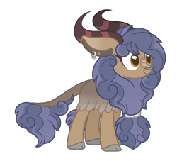 Size: 1260x1142 | Tagged: safe, artist:calibykitty, artist:midnightamber, imported from derpibooru, oc, oc only, oc:cloudy meadow, hybrid, pony, base used, ear piercing, earring, interspecies offspring, jewelry, kirin hybrid, offspring, parent:prince rutherford, parent:rain shine, piercing, simple background, solo, transparent background, yak hybrid