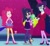 Size: 730x675 | Tagged: safe, edit, edited screencap, imported from derpibooru, screencap, pinkie pie, rosette nebula, sci-twi, twilight sparkle, equestria girls, twilight under the stars, spoiler:eqg series (season 2), atomic chocolate cake, bare shoulders, cake, chocolate cake, clothes, cropped, food, high heels, shoes, sleeveless, strapless, sweater, turtleneck