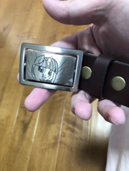 Size: 4032x3024 | Tagged: safe, artist:mylittleties, imported from derpibooru, twilight sparkle, alicorn, pony, belt buckle, craft, female, hand, mare, merchandise, solo, twilight sparkle (alicorn)