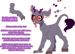 Size: 1385x990 | Tagged: safe, artist:nootaz, imported from derpibooru, oc, oc only, oc:toninha do diabo, demon, demon pony, original species, goat eyes, horizontal pupils, simple background, solo, transparent background