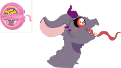 Size: 1837x1033 | Tagged: safe, artist:nootaz, imported from derpibooru, oc, oc only, oc:toninha do diabo, hubba bubba, simple background, solo, tongue out, transparent background