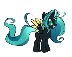 Size: 619x487 | Tagged: safe, artist:skulifuck, imported from derpibooru, oc, oc only, oc:penumbra, pegasus, pony, base used, ethereal mane, female, grin, mare, pegasus oc, simple background, smiling, solo, starry mane, transparent background, two toned wings, wings