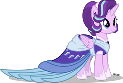 Size: 4000x2683 | Tagged: safe, artist:orin331, imported from derpibooru, starlight glimmer, alicorn, pony, absurd resolution, alicornified, clothes, clothes swap, coronation dress, cute, dress, female, glimmerbetes, mare, race swap, simple background, smiling, solo, starlicorn, transparent background, xk-class end-of-the-world scenario