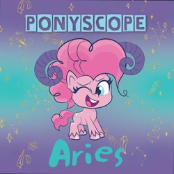 Size: 1080x1080 | Tagged: safe, imported from derpibooru, pinkie pie, earth pony, pony, my little pony: pony life, aries, blue eyes, female, g4.5, hero, heroine, horoscope, official, one eye closed, ponyscopes, solo, wink