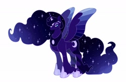 Size: 2184x1427 | Tagged: safe, artist:fwipfwop, imported from derpibooru, princess luna, alicorn, pony, alternate design, crown, helmet, jewelry, mae, regalia, simple background, solo, unshorn fetlocks, white background