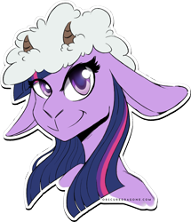 Size: 1540x1791 | Tagged: safe, artist:obscuredragone, imported from derpibooru, twilight sparkle, lamb, pony, sheep, big ears, big eyes, cute, female, floppy ears, happy, horn, looking at you, shiny eyes, simple background, smiling, smiling at you, snout, solo, species swap, straight hair, transparent background, wool