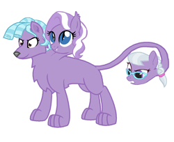 Size: 1140x930 | Tagged: safe, artist:flipfounder77, imported from derpibooru, cozy glow, diamond tiara, silver spoon, chimera, chimerafied, fusion, species swap, wat, we have become one, what has science done