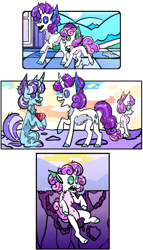 Size: 2215x3863 | Tagged: safe, artist:spuds-mcfrenzy, artist:spudsmcfrenzy, imported from derpibooru, diamond mint, rarity, sweetie belle, pony, unicorn, comic:wild au, alternate design, alternate universe, gem, simple background, story included, transparent background