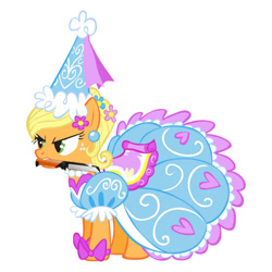 Size: 1000x1000 | Tagged: safe, artist:dust1-nk0r, imported from derpibooru, applejack, earth pony, pony, clothes, dress, knife, simple background, white background