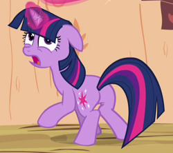 Size: 482x428 | Tagged: safe, imported from derpibooru, screencap, twilight sparkle, pony, unicorn, the crystal empire, butt, cropped, female, floppy ears, golden oaks library, mare, plot, solo, twibutt, unicorn twilight