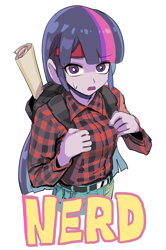 Size: 1100x1656 | Tagged: safe, alternate version, artist:ceitama, imported from derpibooru, twilight sparkle, equestria girls, female, solo, sweat, sweatdrop