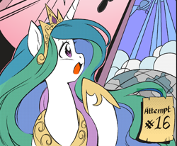 Size: 1166x959 | Tagged: safe, artist:nekoshiei, color edit, edit, editor:anonycat, imported from derpibooru, seven seas, princess celestia, alicorn, my little pony: the manga, colored, cropped, cute, cutelestia, official art, official comic