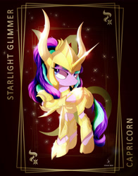 Size: 3928x5000 | Tagged: safe, artist:zidanemina, imported from derpibooru, starlight glimmer, pony, unicorn, absurd resolution, anime, armor, capricorn, crossover, digital art, female, mare, saint seiya, solo