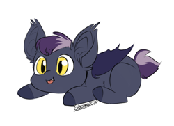 Size: 500x362 | Tagged: safe, artist:cosmalumi, artist:its-gloomy, imported from derpibooru, oc, oc only, bat pony, pony, :p, bat pony oc, bat wings, solo, tongue out, wings