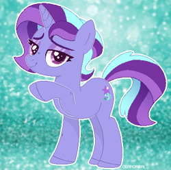 Size: 392x389 | Tagged: safe, artist:connorbal, artist:glowfangs, imported from derpibooru, oc, oc only, oc:comet lark, pony, unicorn, base used, female, magical lesbian spawn, mare, offspring, parent:starlight glimmer, parent:trixie, parents:startrix, pixel art, solo