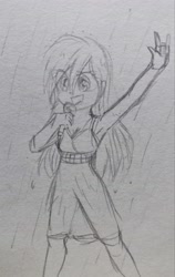 Size: 2237x3530 | Tagged: safe, artist:liaaqila, imported from derpibooru, rainbow dash, equestria girls, armpits, female, sketch, solo, traditional art, wip