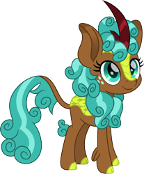 Size: 1239x1500 | Tagged: safe, artist:cloudy glow, artist:cloudyglow, imported from derpibooru, spur, kirin, cute, female, freckles, kirin-ified, simple background, solo, species swap, spurbetes, transparent background